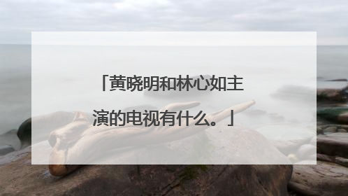 黄晓明和林心如主演的电视有什么。