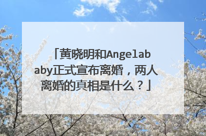 黄晓明和Angelababy正式宣布离婚，两人离婚的真相是什么？