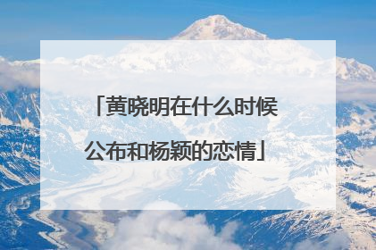 黄晓明在什么时候公布和杨颖的恋情