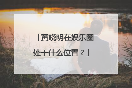黄晓明在娱乐圈处于什么位置?
