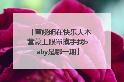黄晓明在快乐大本营蒙上眼罩摸手找baby是哪一期
