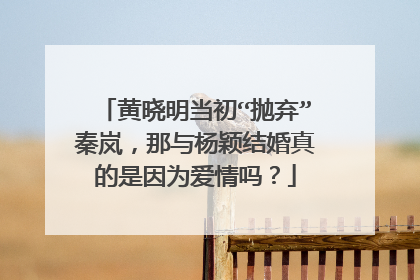 黄晓明当初“抛弃”秦岚，那与杨颖结婚真的是因为爱情吗？