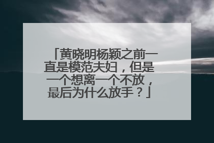 黄晓明杨颖之前一直是模范夫妇，但是一个想离一个不放，最后为什么放手？