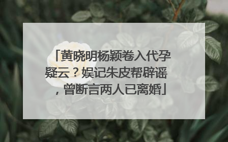 黄晓明杨颖卷入代孕疑云?娱记朱皮帮辟谣,曾断言两人已离婚