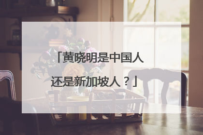 黄晓明是中国人还是新加坡人?