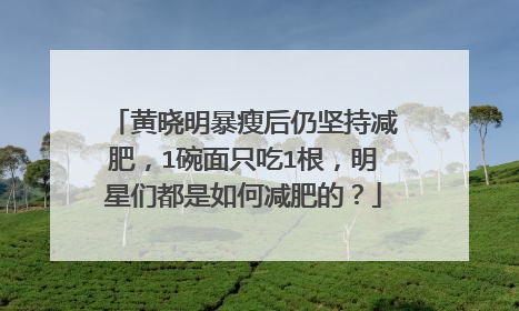 黄晓明暴瘦后仍坚持减肥,1碗面只吃1根,明星们都是如何减肥的?
