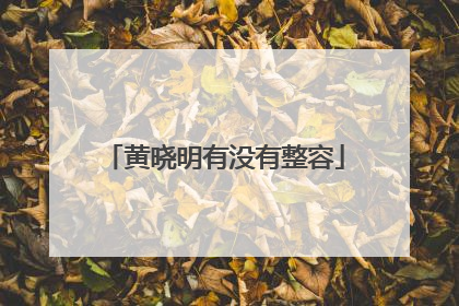 黄晓明有没有整容