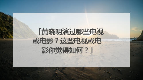 黄晓明演过哪些电视或电影？这些电视或电影你觉得如何？