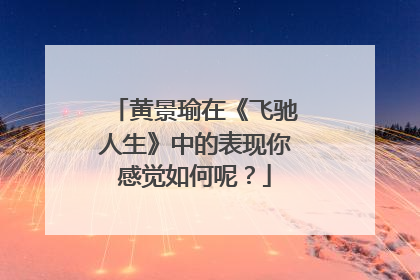 黄景瑜在《飞驰人生》中的表现你感觉如何呢?