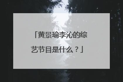 黄景瑜李沁的综艺节目是什么？