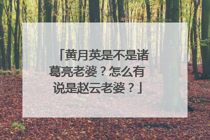 黄月英是不是诸葛亮老婆？怎么有说是赵云老婆？