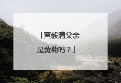 黄毅清父亲是黄菊吗？