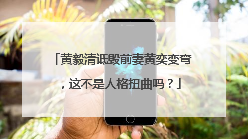 黄毅清诋毁前妻黄奕变弯，这不是人格扭曲吗？