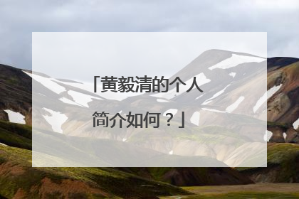 黄毅清的个人简介如何？