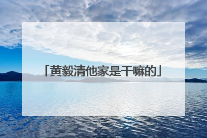 黄毅清他家是干嘛的