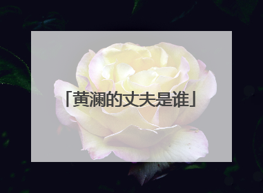 黄澜的丈夫是谁