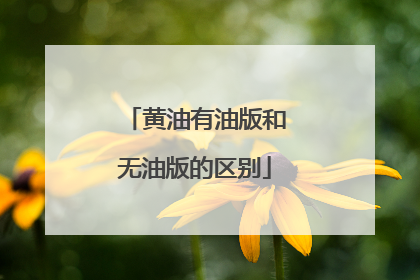 黄油有油版和无油版的区别