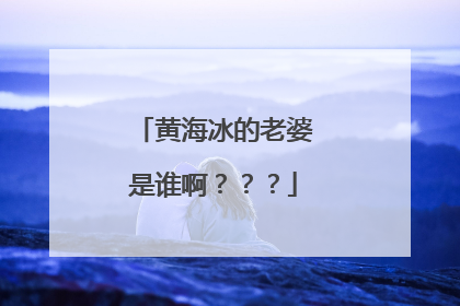 黄海冰的老婆是谁啊？？？