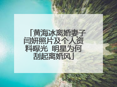 黄海冰离婚妻子闫妍照片及个人资料曝光 明星为何刮起离婚风