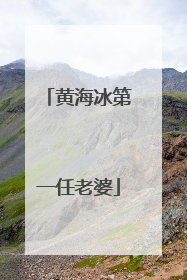 黄海冰第一任老婆