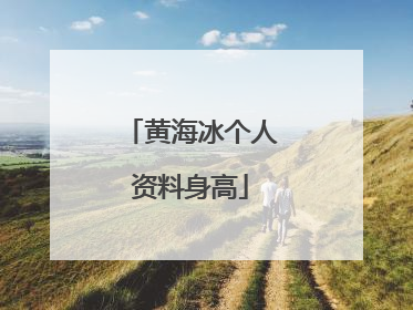 黄海冰个人资料身高