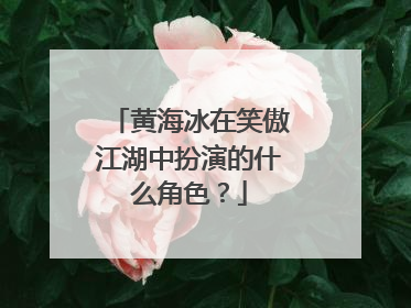 黄海冰在笑傲江湖中扮演的什么角色?