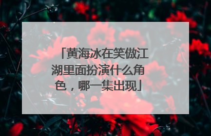 黄海冰在笑傲江湖里面扮演什么角色，哪一集出现