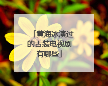 黄海冰演过的古装电视剧有哪些