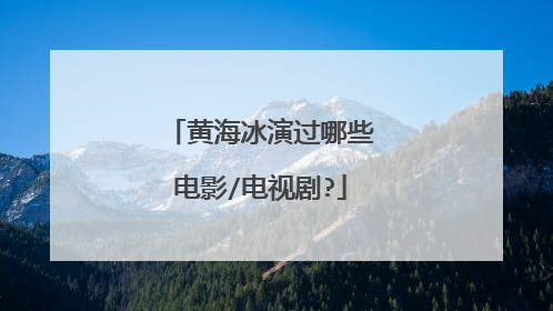 黄海冰演过哪些电影/电视剧?