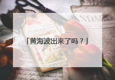 黄海波出来了吗？