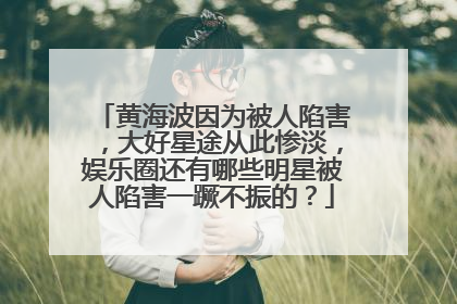 黄海波因为被人陷害,大好星途从此惨淡,娱乐圈还有哪些明星被人陷害一蹶不振的?