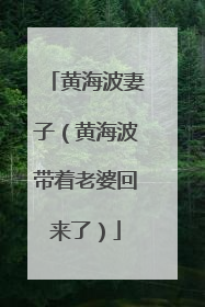 黄海波妻子(黄海波带着老婆回来了)