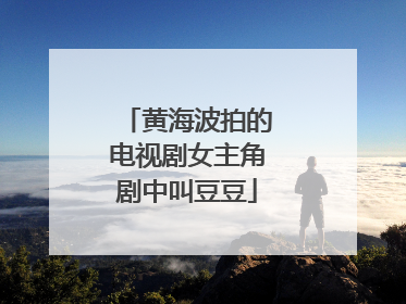 黄海波拍的电视剧女主角剧中叫豆豆