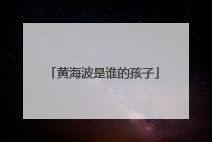 黄海波是谁的孩子
