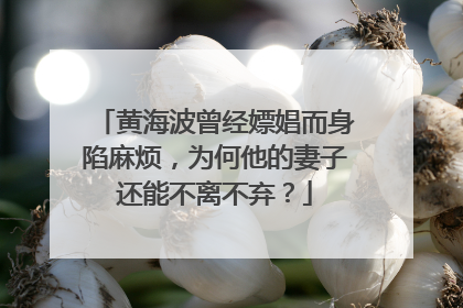 黄海波曾经嫖娼而身陷麻烦，为何他的妻子还能不离不弃？