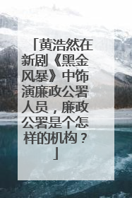 黄浩然在新剧《黑金风暴》中饰演廉政公署人员，廉政公署是个怎样的机构？