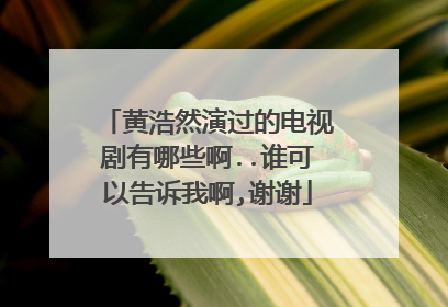 黄浩然演过的电视剧有哪些啊..谁可以告诉我啊,谢谢