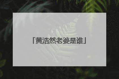 黄浩然老婆是谁