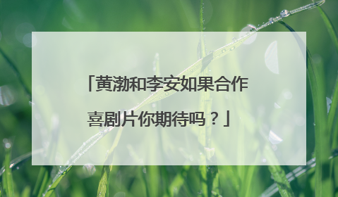 黄渤和李安如果合作喜剧片你期待吗?