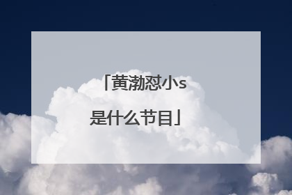 黄渤怼小s是什么节目