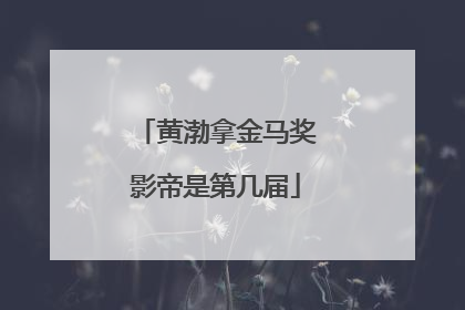 黄渤拿金马奖影帝是第几届