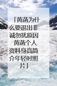 黄菡为什么要退出非诚勿扰原因 黄菡个人资料身高简介年轻时照片