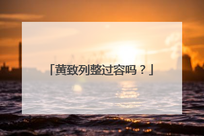 黄致列整过容吗?