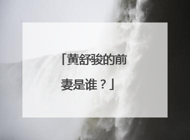 黄舒骏的前妻是谁？