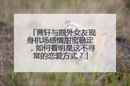 黄轩与圈外女友现身机场感情甜蜜稳定，如何看明星这不寻常的恋爱方式？