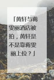 黄轩与蒋雯丽酒店被拍,黄轩是不是靠蒋雯丽上位?