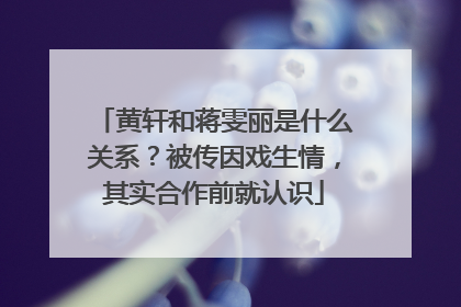黄轩和蒋雯丽是什么关系?被传因戏生情,其实合作前就认识
