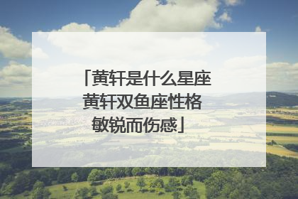 黄轩是什么星座 黄轩双鱼座性格敏锐而伤感