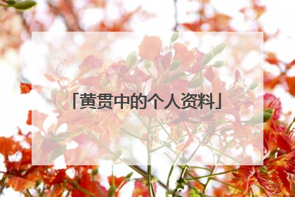 黄贯中的个人资料