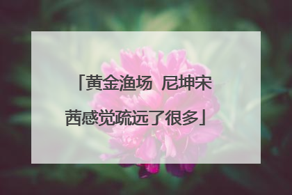 黄金渔场 尼坤宋茜感觉疏远了很多